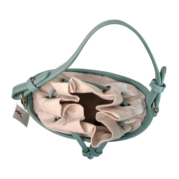 NEW | FREE PEOPLE | Blue | Cutout Bucket Bag w/ Canvas Lining - Picture 5 of 12